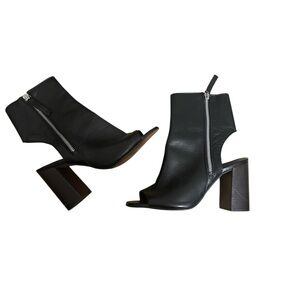Topshop Black Open-Toe Heeled Boots Sz:37